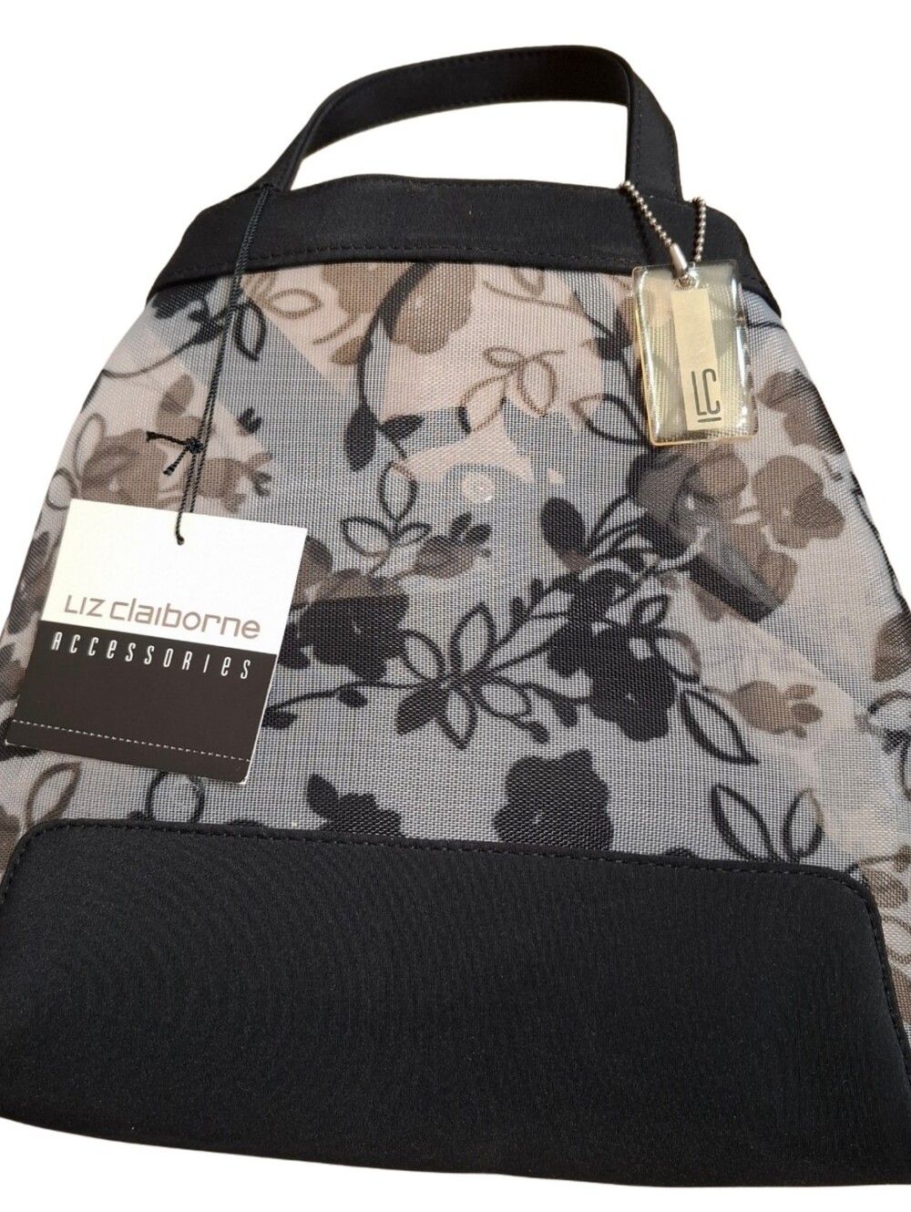 Liz Claiborne Black and White Floral Travel Tote NWT